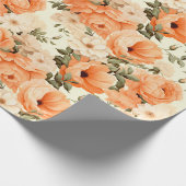 繊細なベージュの桃の花 ラッピングペーパー (角)