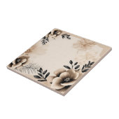 繊細なベージュの背景(花) タイル (側面)