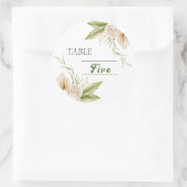 繊細なベージュ色のテーブル番号 ラウンドシール (バッグ)