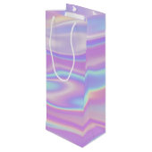 繊細なホログラフィック波を持つワイントートバッグ ワインギフトバッグ (裏面アングル)