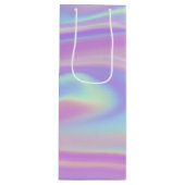 繊細なホログラフィック波を持つワイントートバッグ ワインギフトバッグ (正面)