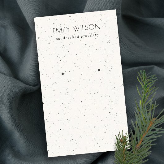 繊細なホワイトセラミックテクスチャイヤリングスタッドディスプレイ 名刺