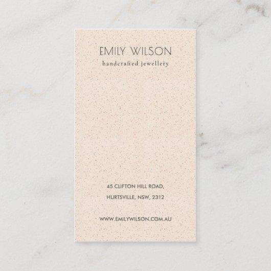 繊細なホワイトセラミックテクスチャイヤリングロゴディスプレイ 名刺 (裏面)