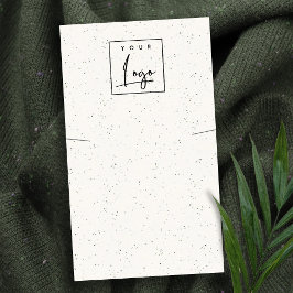 繊細なホワイトセラミックテクスチャネックレスロゴ表示 名刺