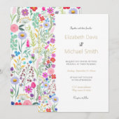 繊細なボタニカル水彩花 招待状 (正面/裏面)