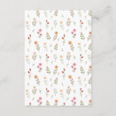 繊細なボヘミアンワイルドフラワーの花のウェディングシャワーのお礼カード サンキューカード (裏面)