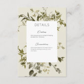 繊細なボホグリーン結婚リー詳細 エンクロージャーカード (正面)