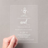 繊細なボホモノグラムアクリルウェディング招待 アクリル招待状 (インサイチュ (ポータブル))