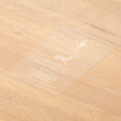 繊細なボホモノグラムアクリルウェディング招待 アクリル招待状 (レイダウン)