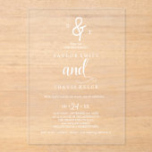 繊細なボホモノグラムアクリルウェディング招待 アクリル招待状 (正面)