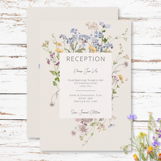 繊細なボホワイルドフラワークリーム披露宴結婚ズ エンクロージャーカード