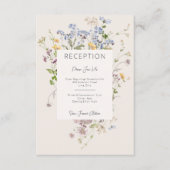 繊細なボホワイルドフラワークリーム披露宴結婚ズ エンクロージャーカード (正面)