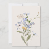 繊細なボホワイルドフラワークリーム結婚式招待状 招待状 (裏面)