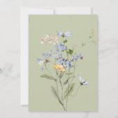 繊細なボホワイルドフラワーグリーン結婚ズ 招待状 (裏面)