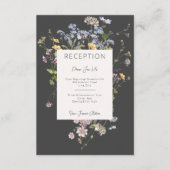 繊細なボホワイルドフラワーチャーク披露宴 エンクロージャーカード (正面)
