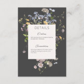 繊細なボホワイルドフラワーチャーク詳細 エンクロージャーカード (正面)
