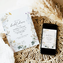 繊細なボホワイルドフラワーバタフライブライダルシャワー