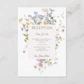 繊細なボホワイルドフラワーホワイト披露宴結婚ズ エンクロージャーカード (正面)
