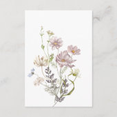 繊細なボホワイルドフラワーホワイト詳細 エンクロージャーカード (裏面)