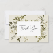 繊細なボホ結婚緑のサンキューカード サンキューカード (正面)