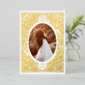 繊細なポインセチアのオーバルフレーム写真 箔シーズンカード (立ち正面)