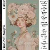 繊細なポートレート女性の花ヘッドCP2デコページ 薄葉紙