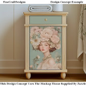 繊細なポートレート女性の花ヘッドCP2デコページ 薄葉紙