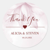 繊細なマグノリアの花、ありがとうございます ラウンドシール (正面)