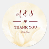 繊細なマグノリアの花、ありがとうございます ラウンドシール (正面)