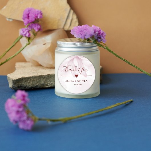 繊細なマグノリアの花、ありがとうございます ラウンドシール