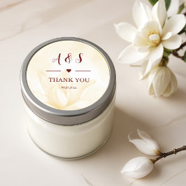 繊細なマグノリアの花、ありがとうございます ラウンドシール