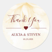 繊細なマグノリアの花、ありがとう ラウンドシール (正面)