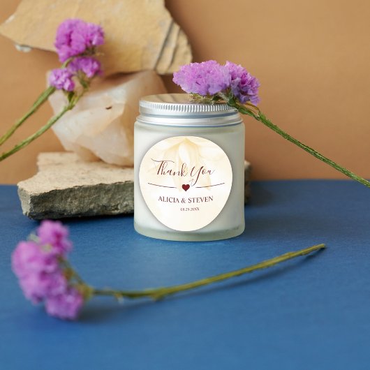 繊細なマグノリアの花、ありがとう ラウンドシール