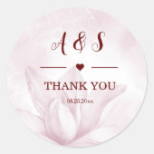 繊細なマグノリアの花、ありがとう ラウンドシール (正面)