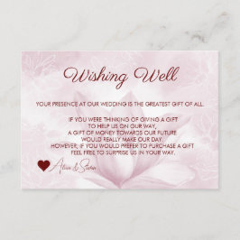 繊細なマグノリアの花、願い事の井戸 エンクロージャーカード