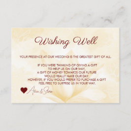 繊細なマグノリアの花、願い事の井戸 エンクロージャーカード