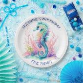 繊細なマリンシーパーソナライズされたホース ペーパープレート (パーティー)