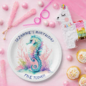 繊細なマリンシーパーソナライズされたホース ペーパープレート (パーティー)