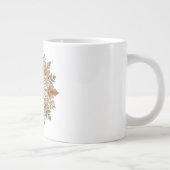 繊細なマンダラ 花模様 ブラウン系 アート ジャンボコーヒーマグカップ (右)