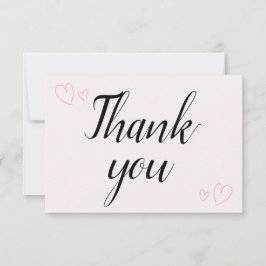 繊細なミニマルカリグラフィー結婚式 サンキューカード