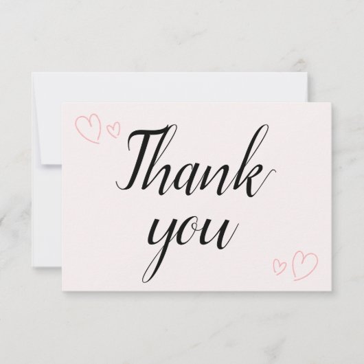 繊細なミニマルカリグラフィー結婚式 サンキューカード (正面)