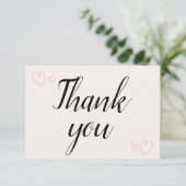 繊細なミニマルカリグラフィー結婚式 サンキューカード (スタンド正面)