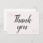 繊細なミニマルカリグラフィー結婚式 サンキューカード (正面/裏面)