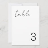 繊細なミニマルシンプルリストテーブル番号カード 招待状 (正面)