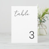 繊細なミニマルシンプルリストテーブル番号カード 招待状 (スタンド正面)