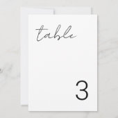 繊細なミニマルシンプルリストテーブル番号カード 招待状 (裏面)