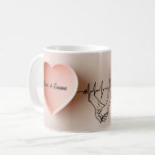 繊細なミニマルハート コーヒーマグカップ (正面左)