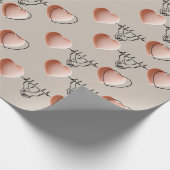 繊細なミニマルハート。 ラッピングペーパー (角)
