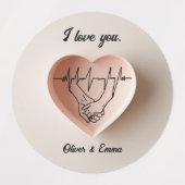 繊細なミニマルハート。 ラベル (デザイン1)