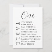 繊細なミニマル台座席表 招待状 (正面)